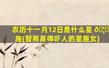 农历十一月12日是什么星 🦅 座(智商高得吓人的星座女)